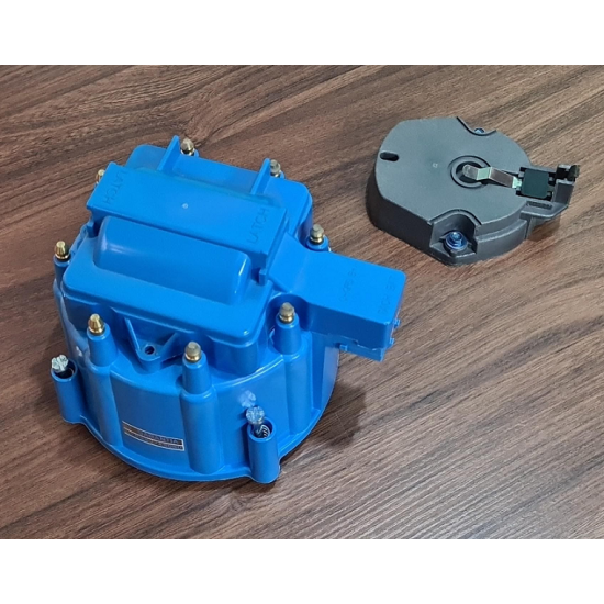 TAMPA COM ROTOR DO DISTRIBUIDOR IGNIÇÃO ELETRONICA ( SISTEMA HEI ) AZUL FORD MOTOR 5.8 351W ( WINDSOR )