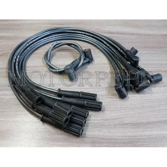 CABO DE VELA MOTOR 302 ( JOGO SISTEMA ORIGINAL ) 8MM SILICONE PRETO GALAXIE - LANDAU ( MOTOR V8 )