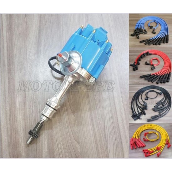 DISTRIBUIDOR COM BOBINA E MODULO EMBUTIDO + CABO DE VELA ( IGNIÇÃO ELETRONICA HEI ) AZUL MOTOR 302 GALAXIE - LANDAU ( MOTOR V8 )