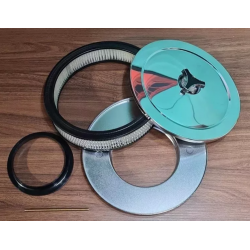 FILTRO DE AR COMPLETO ( 10 POL. ) CROMADO LISO FORD MOTOR 5.8 351W ( WINDSOR )