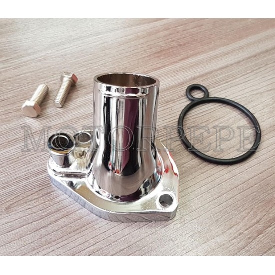 TAMPA DA VALVULA TERMOSTATICA ( WATER NECK ) CROMADO MAVERICK V8 ( MOTOR 302 ) 5.0