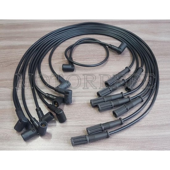 CABO DE VELA MOTOR 272 - 292 ( JOGO SISTEMA ORIGINAL ) 7MM PRETO COMUM EM COBRE GALAXIE - LANDAU ( MOTOR V8 )